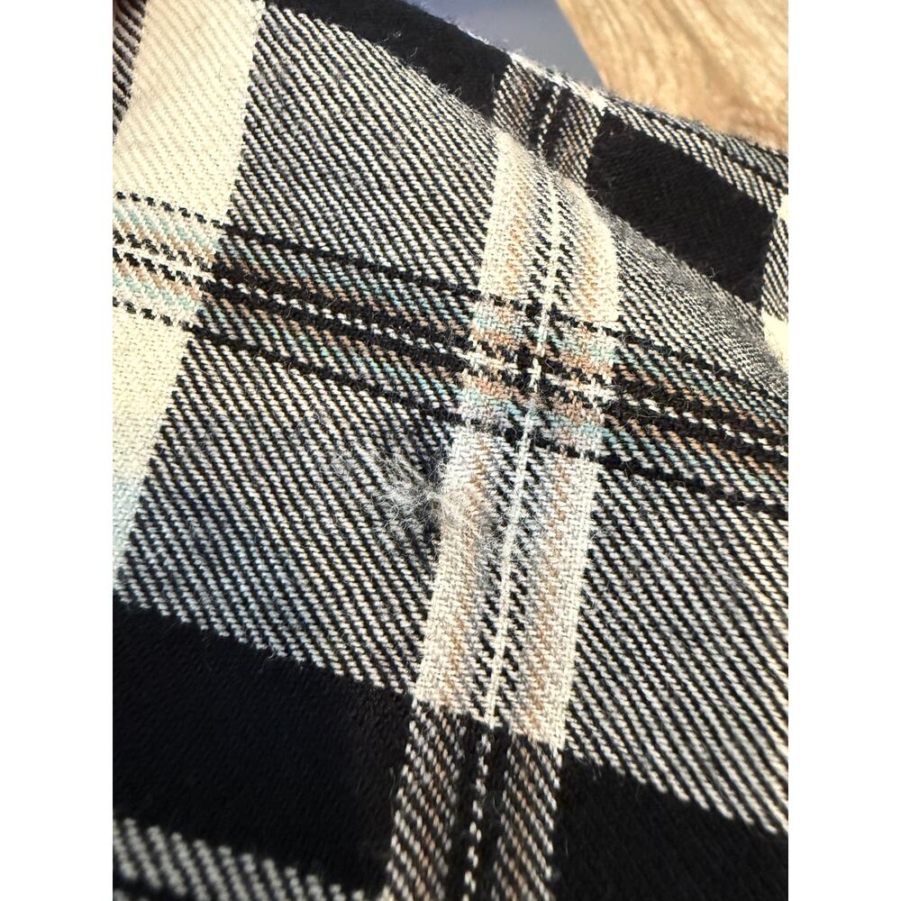 Pendleton Wool Button Front Black Cream Plaid Xs - image 8